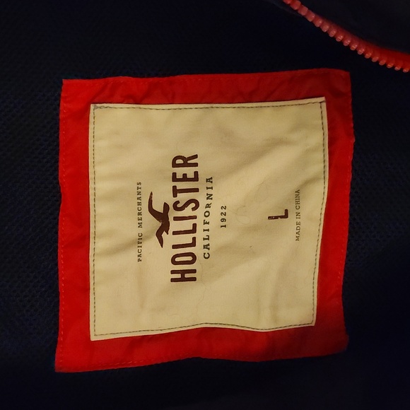 HOLLISTER Windbreaker, Blue and Red, Size L, EUC - Picture 4 of 5